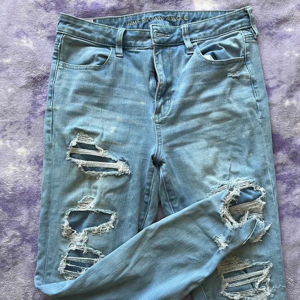 American Eagle faux ripped jeans